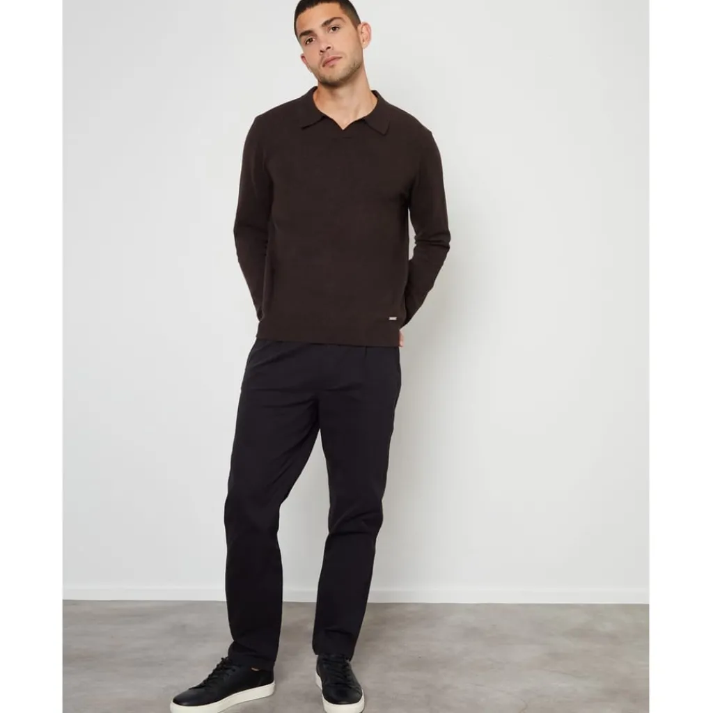 Knitwear*Threadbare Ls Trunks Ambrly in Brown