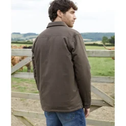 Shirts*Threadbare Mens Check Lined Shacket in Brown