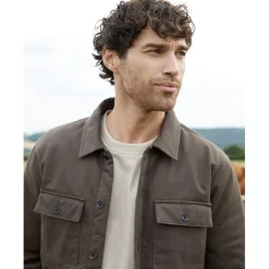 Shirts*Threadbare Mens Check Lined Shacket in Brown