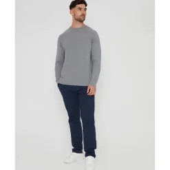 Knitwear*Threadbare Mowbray Regular Fit Crew Neck Sweater in Grey