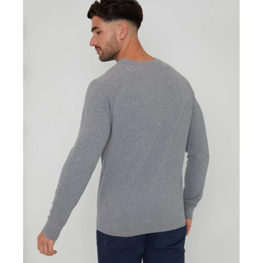 Knitwear*Threadbare Mowbray Regular Fit Crew Neck Sweater in Grey