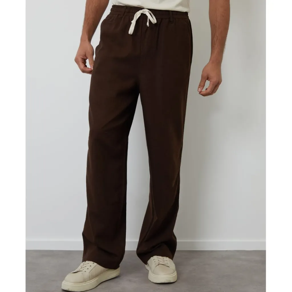 Trousers*Threadbare Mrcny Lin Trousersr in Brown