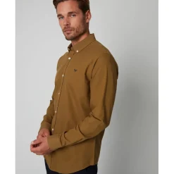 Shirts*Threadbare Oxford Regular Fit Long Sleeve Shirt in Neutral