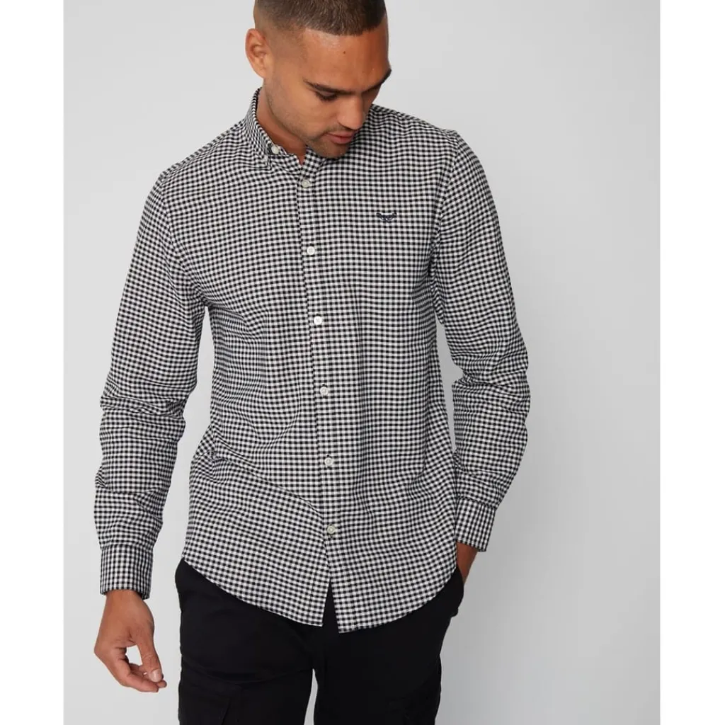 Shirts*Threadbare Oxford Regular Fit Long Sleeve Shirt in Black
