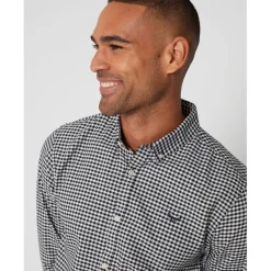 Shirts*Threadbare Oxford Regular Fit Long Sleeve Shirt in Black