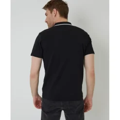 Polo Shirts*Threadbare Pinetwn Regular Fit Short Sleeve Shirt in Black