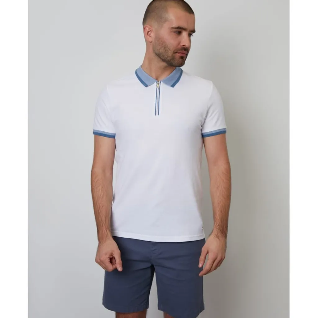 Polo Shirts*Threadbare Polo Emberton in White