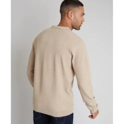 Knitwear*Threadbare Regular Fit Knitted Polo Shirt in Neutral