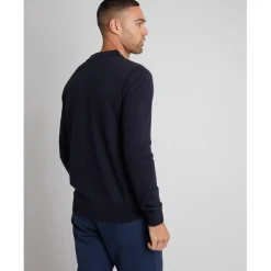 Knitwear*Threadbare Regular Fit Long Sleeve Polo Shirt in Blue