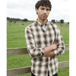 Shirts*Threadbare Regular Fit Long Sleeve Shirt in Brown
