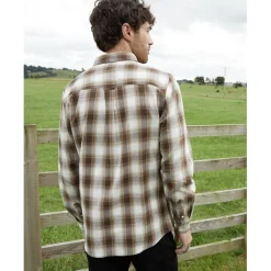 Shirts*Threadbare Regular Fit Long Sleeve Shirt in Brown