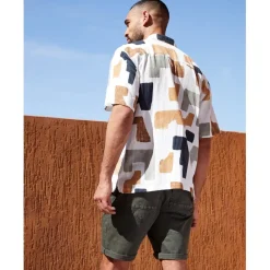 Shirts*Threadbare Relaxed Fit Short Sleeve Shirt in White