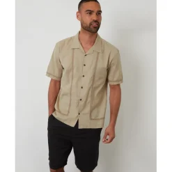 Shirts*Threadbare Sht Ss Rallie in Beige