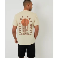 T-Shirts And Vests*Threadbare Tee Cacti in Beige