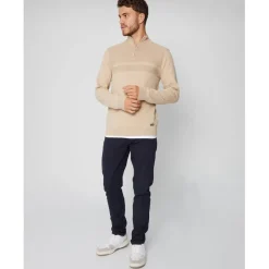 Knitwear*Threadbare Zip Neck Regular Fit Foxwood Sweater in Grey