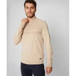 Knitwear*Threadbare Zip Neck Regular Fit Foxwood Sweater in Grey