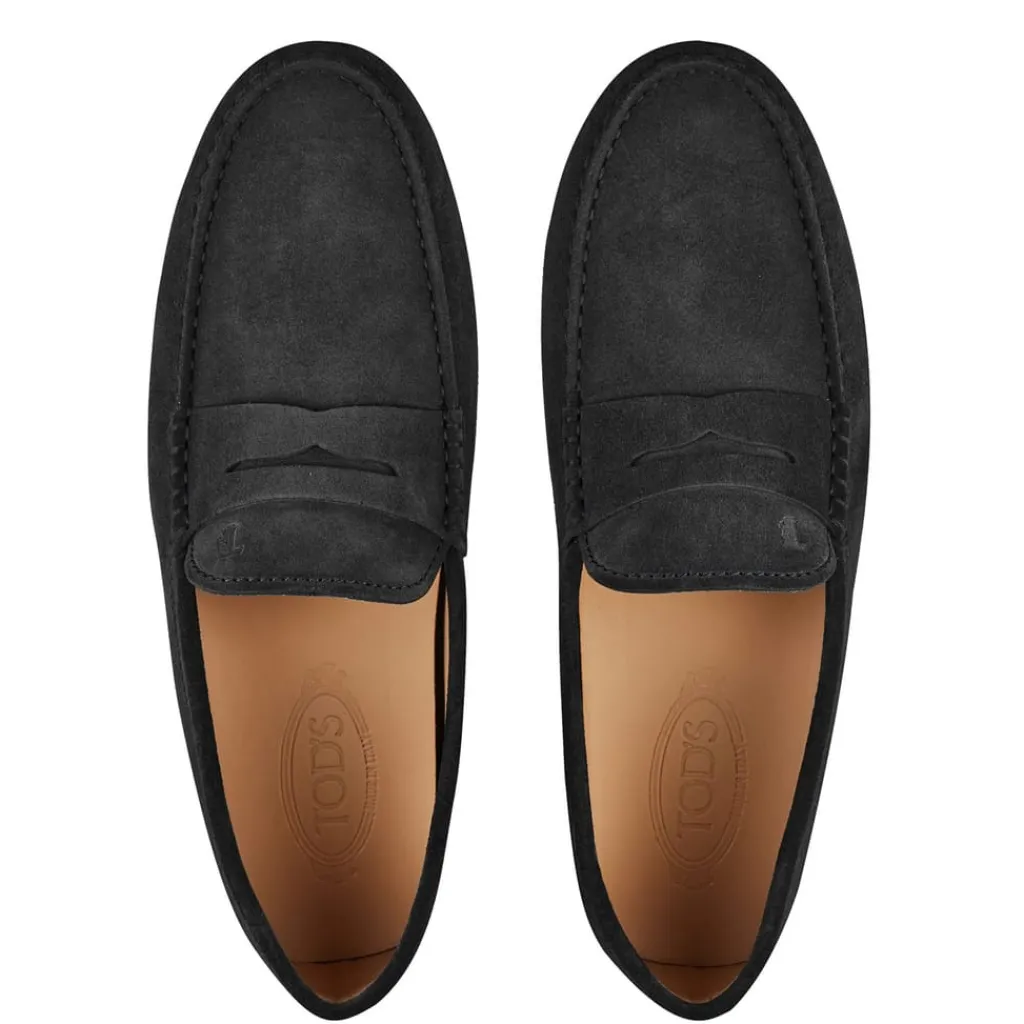 Shoes*Tods Gommino Suede Loafers in Black