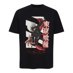 T-Shirts And Vests*Tokyo Ghoul Cowl Regular Fit Crew Neck T-Shirt in Black