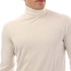 Knitwear*Tom Ford Fine Gauge Cashmere Silk Roll Neck Sweater in Ivory