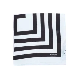 Assorted|Formalwear*Tom Ford Geometric Print Pocket Square in black blue