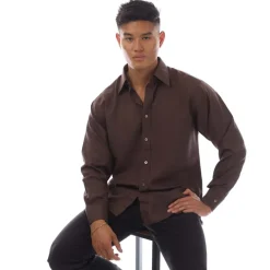 Formalwear*Tom Ford Long Sleeve Dress Shirt in Brown