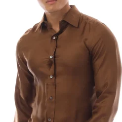 Formalwear*Tom Ford Long Sleeve Dress Shirt in Brown