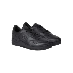 Trainers*Tommy Jeans Leather Basket Trainers in Black