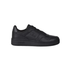 Trainers*Tommy Jeans Leather Basket Trainers in Black