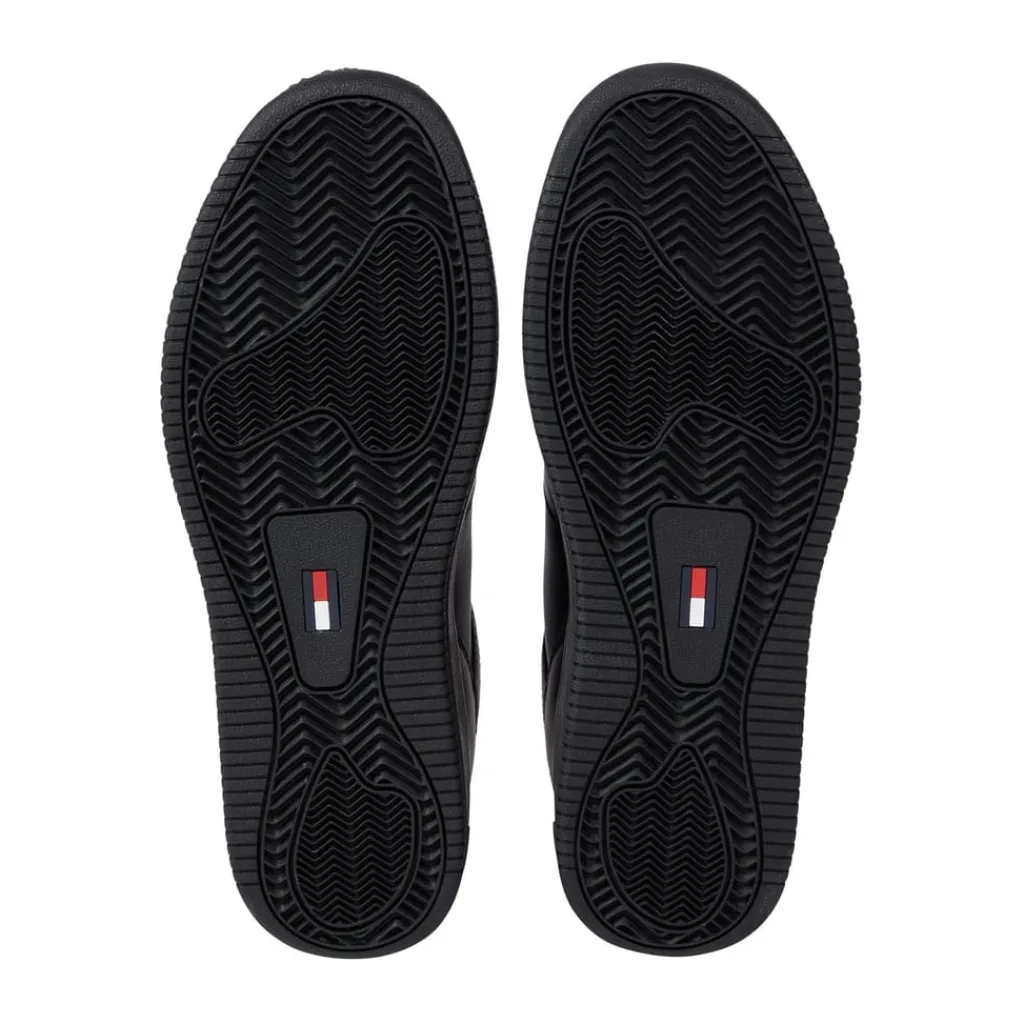Trainers*Tommy Jeans Leather Basket Trainers in Black