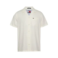 Shirts*Tommy Jeans Linen Blend Camp Ss Ext in White