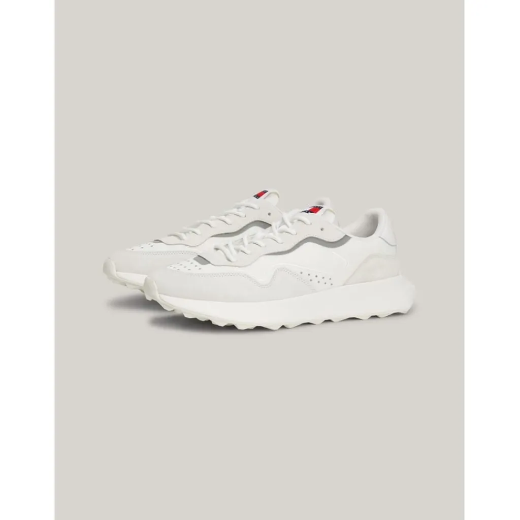 Trainers*Tommy Jeans Mix Runner Low Top Sneakers in White