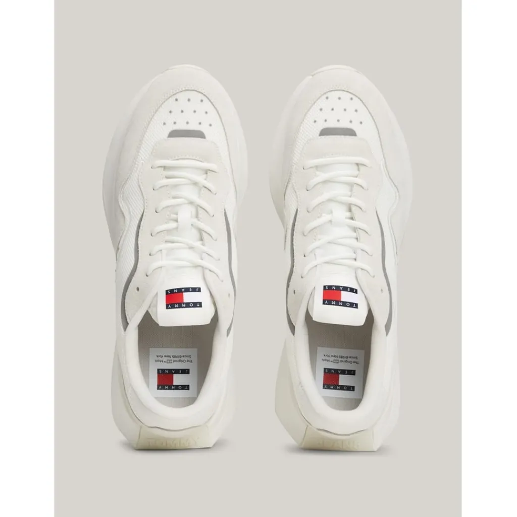 Trainers*Tommy Jeans Mix Runner Low Top Sneakers in White