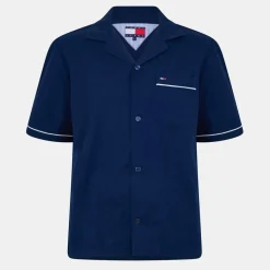 Shirts*Tommy Jeans Regular Fit Camp Collar Short Sleeve Shirt in Blue