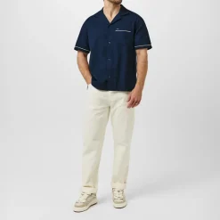 Shirts*Tommy Jeans Regular Fit Camp Collar Short Sleeve Shirt in Blue