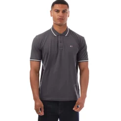 Polo Shirts*Tommy Jeans Regular Fit Tipped Polo Shirt in Grey