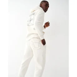 Trousers*True Religion Big T Straight Leg Elastic Cuff Joggers in White