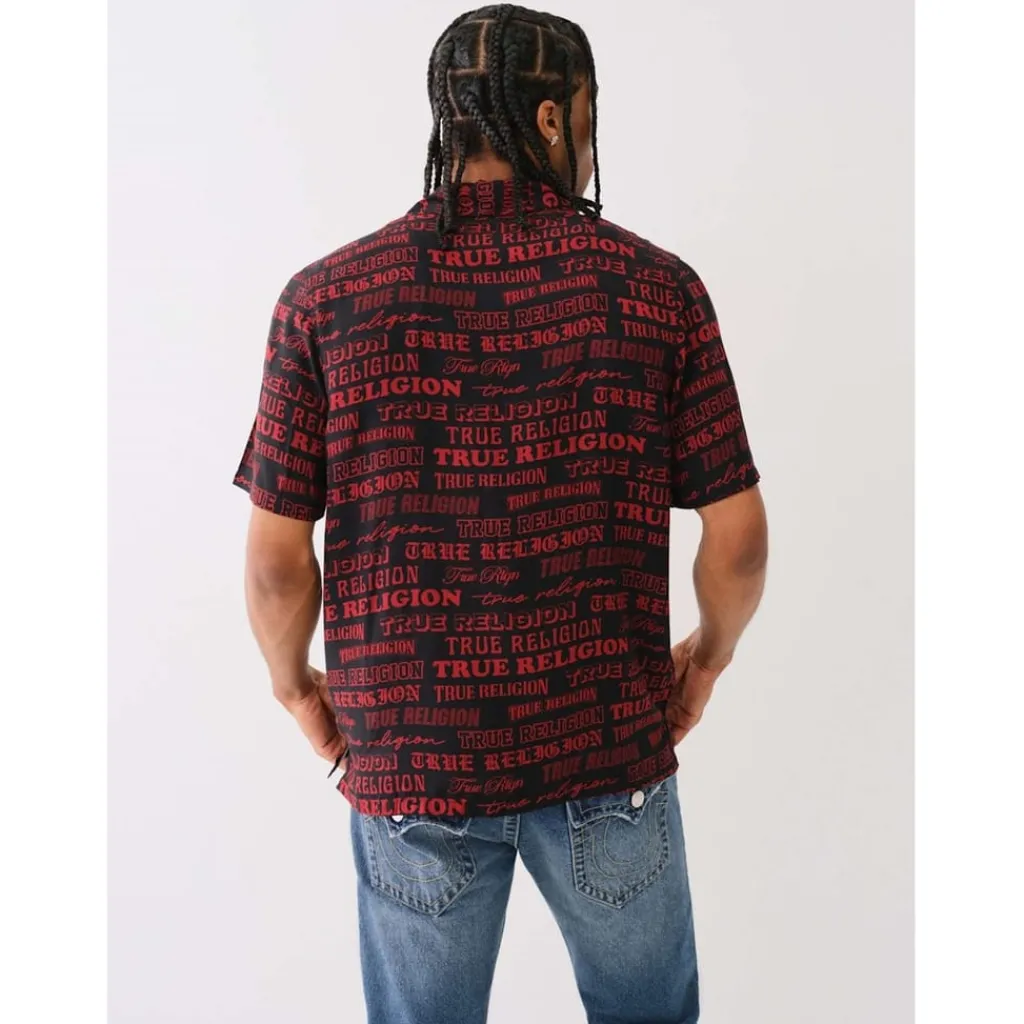 Shirts*True Religion Regular Fit Short Sleeve Shirt in Black