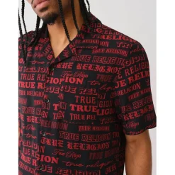 Shirts*True Religion Regular Fit Short Sleeve Shirt in Black