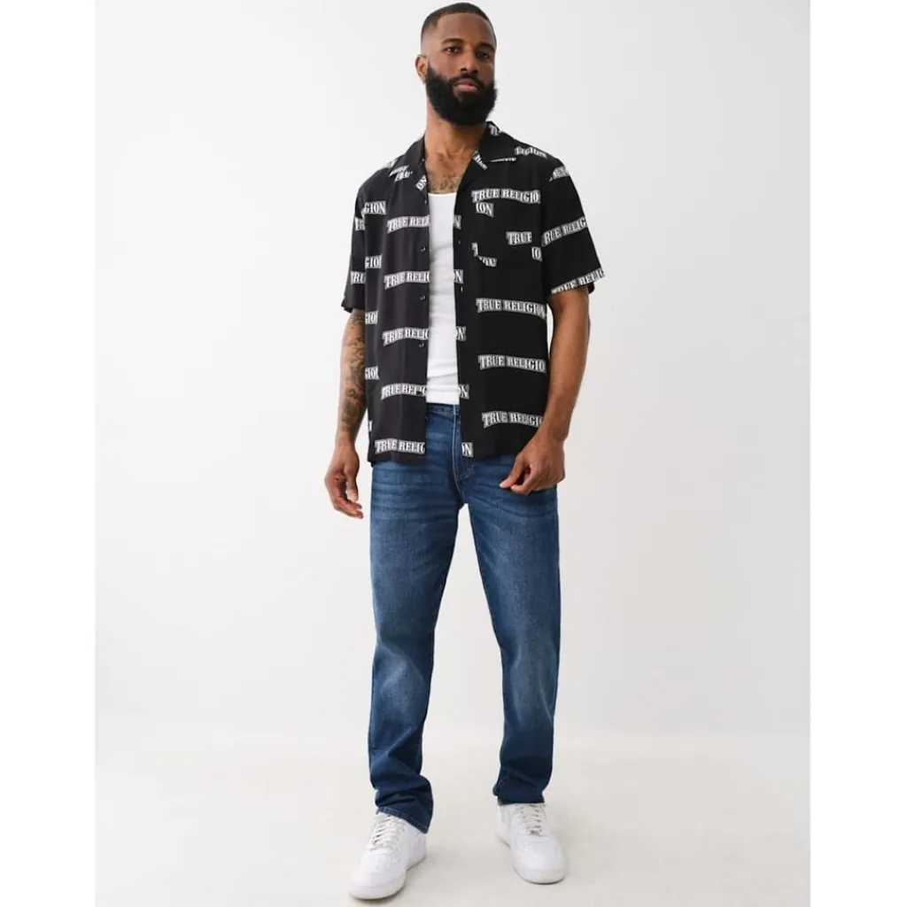 Shirts*True Religion Regular Fit Lettering Casual Shirt in Black