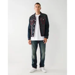 Jeans*True Religion Ricky Five Pocket Straight Jeans in Blue