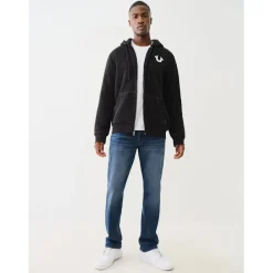 Jeans*True Religion Ricky Five Pocket Straight Jeans in Blue
