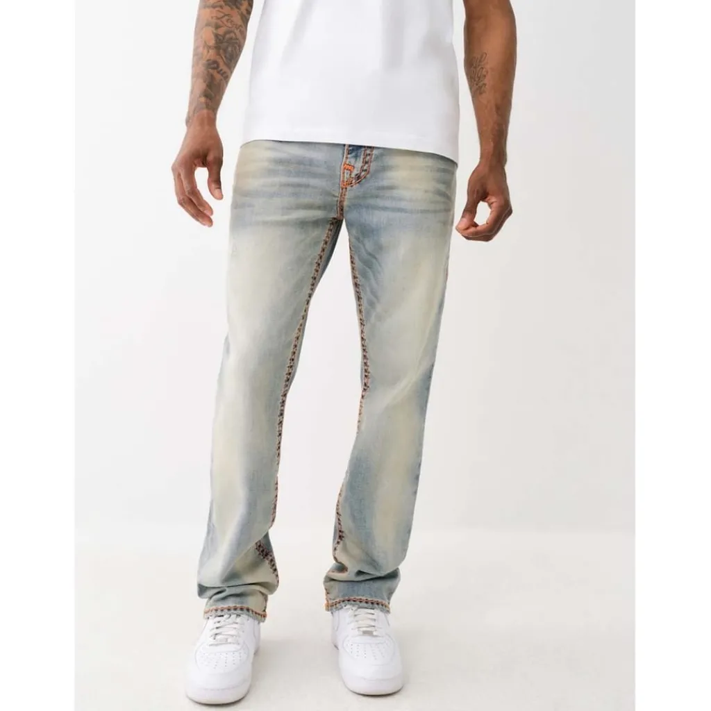 Jeans*True Religion Ricky Five Pocket Straight Jeans in Blue