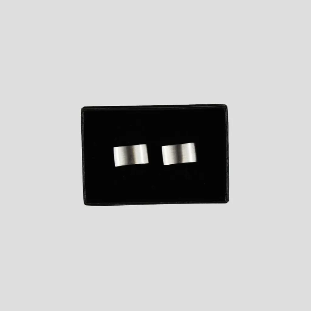 Assorted*Twisted Tailor Rectangle Cufflink in Silver