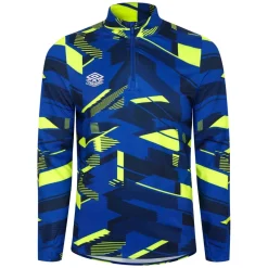 Fitness And Gym Tops|Fitness And Gymwear*Umbro Premier Graphic Warm Up Mid Layer Top in Blue yellow