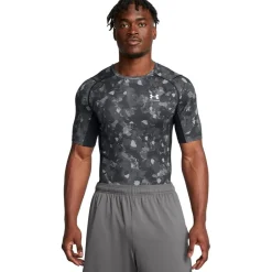 Fitness And Gym Tops*Under Armour Hg Armour Prtd in Black