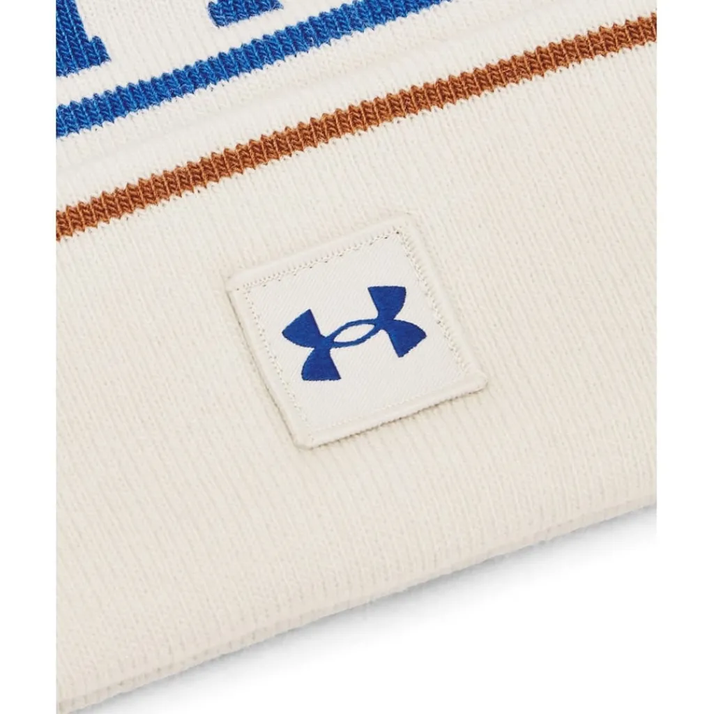 Caps-Hats*Under Armour Halftime Pom Lettering Beanie in White