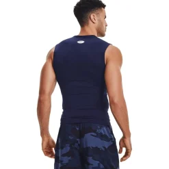 Fitness And Gymwear*Under Armour Heat Gear Compression Sleeveless T-Shirt in Blue