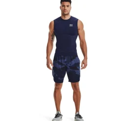 Fitness And Gymwear*Under Armour Heat Gear Compression Sleeveless T-Shirt in Blue