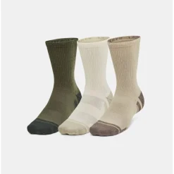 Underwear And Socks*Under Armour Heatgear Crew Socks 3 Pack in Green