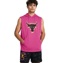 Hoodies*Under Armour Mens Armour Pjt Q2 Payoff Sl Fleece Hoody Hoody in Pink